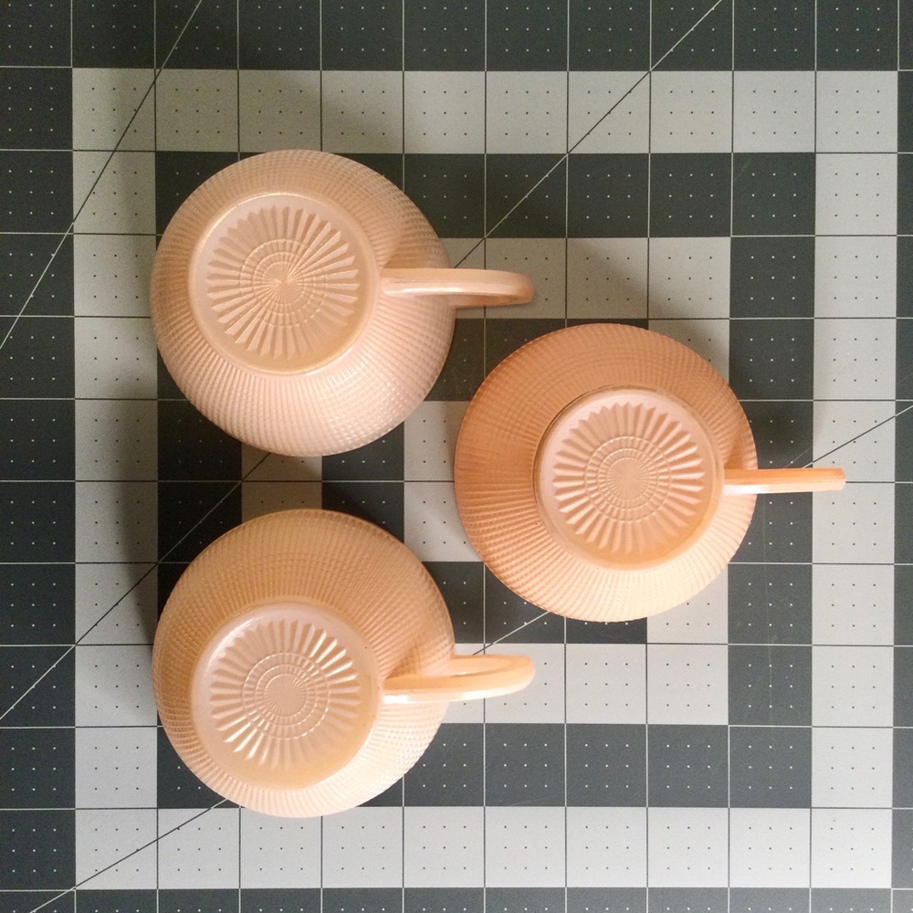 Dominion Glass - Pink Saguenay Pattern, Trio of Cups - Picture 7 of 9